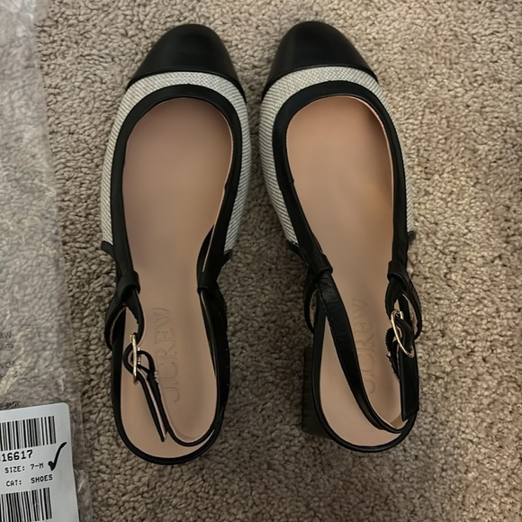J Crew Layne cap toe heels in Spanish canvas BX885 - Picture 4 of 5